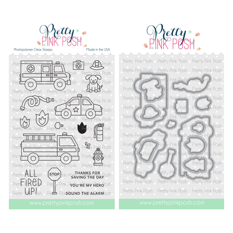 Pretty Pink Posh Helper Vehicles Clear Stamp and Die Set