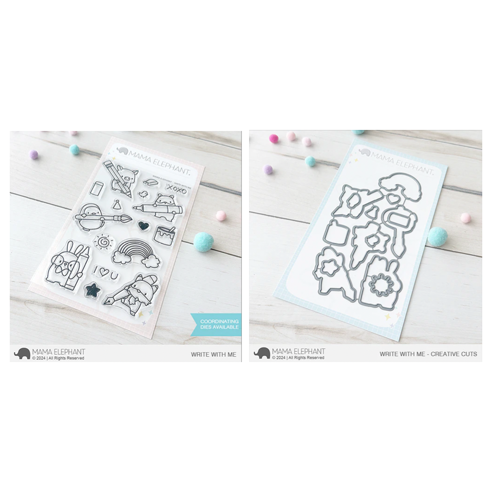 Mama Elephant Write With Me Clear Stamp and Die Set
