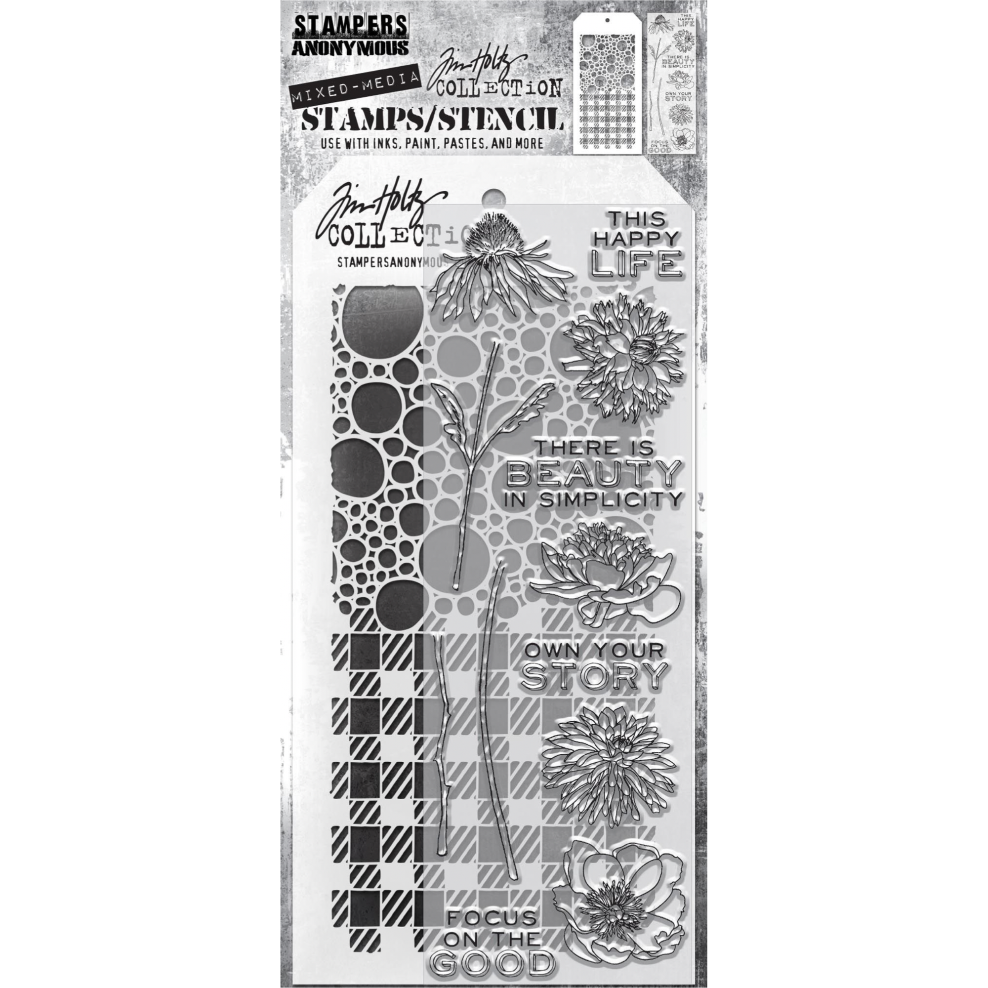 Art Gone Wild AGTHS086 Tim Holtz Stone Stencil, Synthetic Material, 28.5 x 11.5 x 0.1 cm Art Gone Wild AGTHS086 Tim Holtz Stone Stencil, Synthetic Material, 28.5 x 11.5 x 0.1 cm