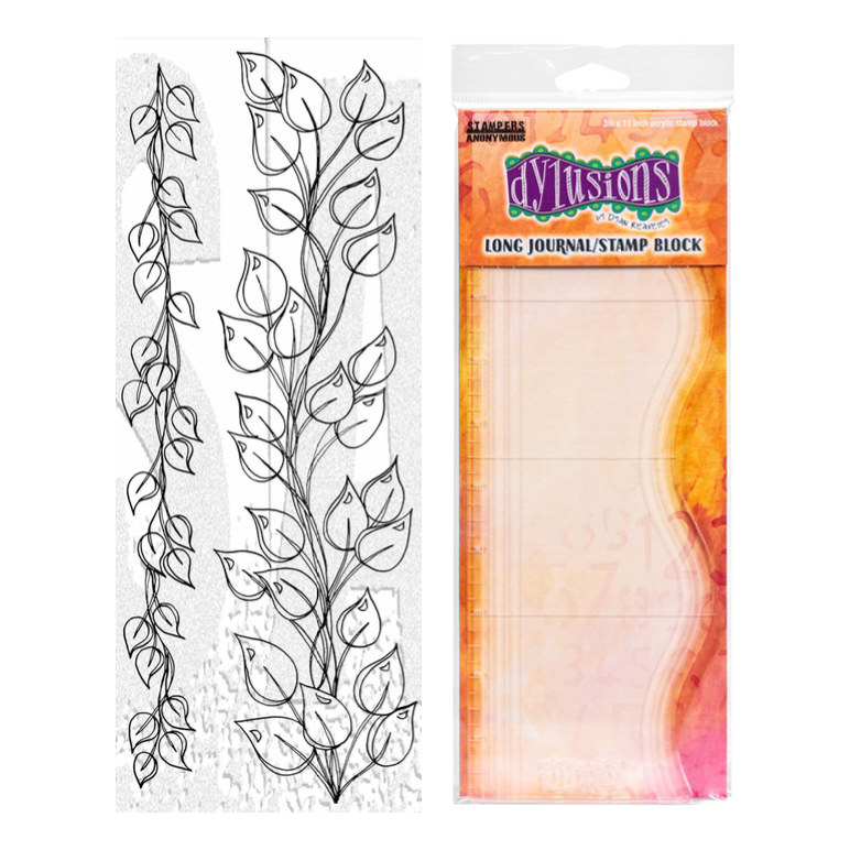 Dyan Reaveley Longer The Leaf Dylusions Cling Stamps and Long Journal Stamp Block Set