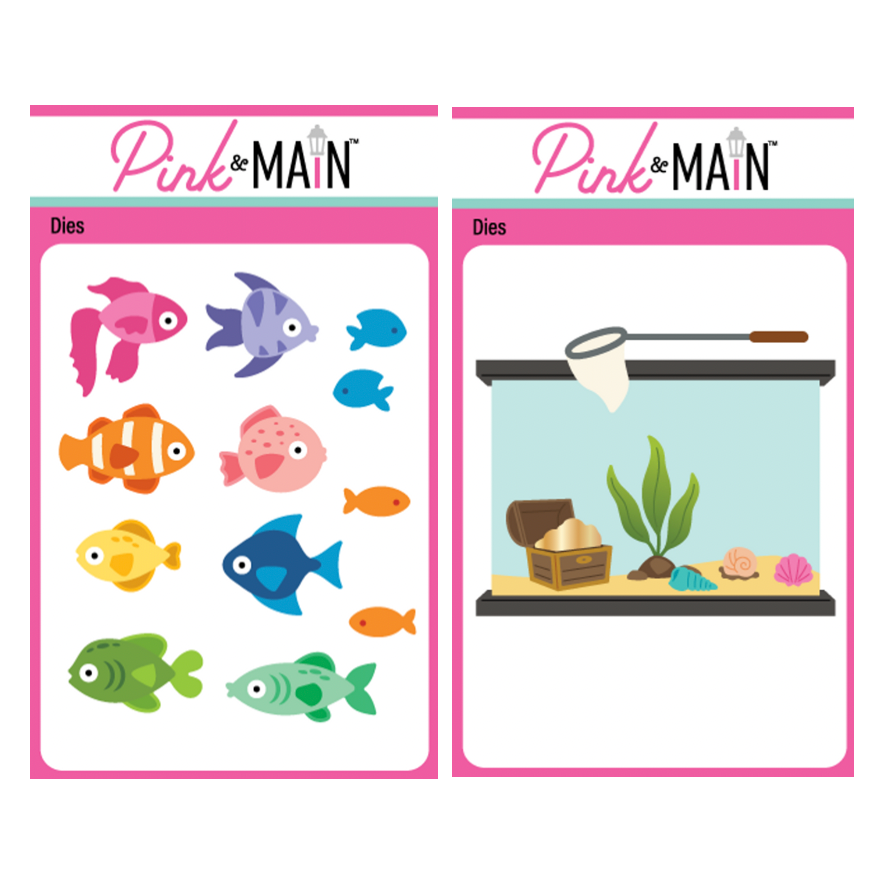Pink and Main School Of Fish and Aquarium Dies Set
