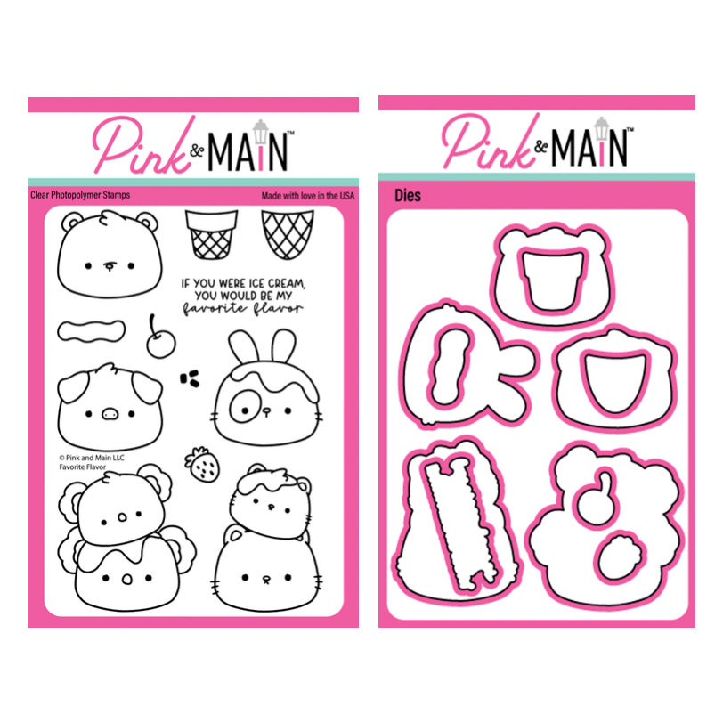 Pink and Main Favorite Flavor Clear Stamp and Die Set