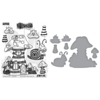 Dyan Reaveley Dylusions Toadstool Tales Cling Stamp and Die Set