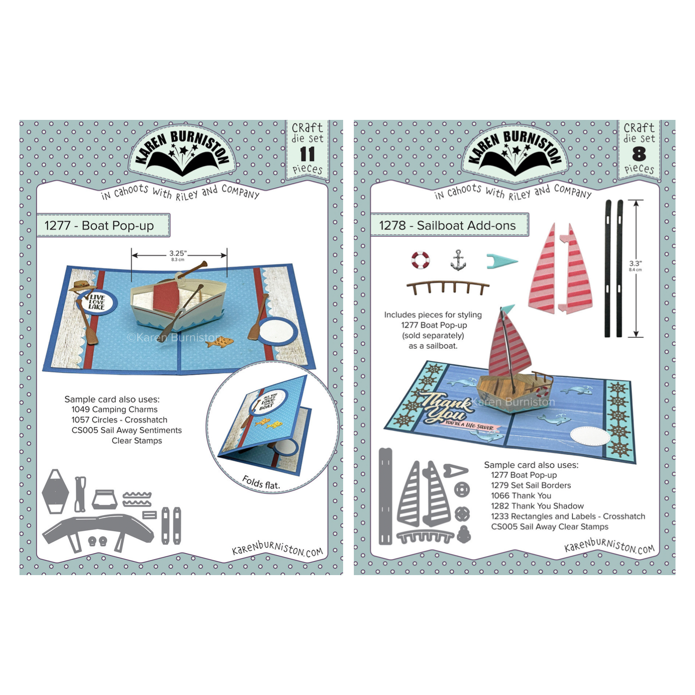 Karen Burniston Boat Pop Up and Sailboat Add Ons Die Set