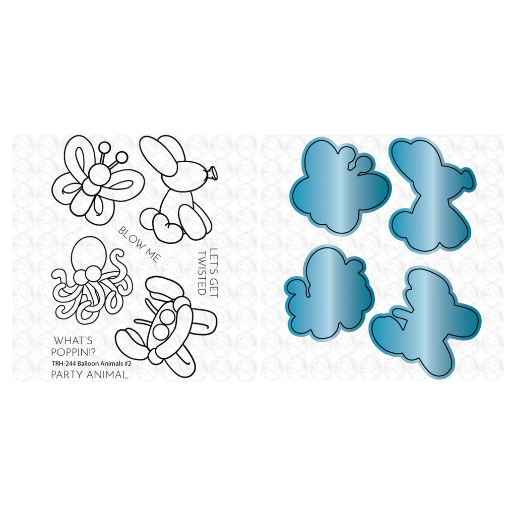 The Rabbit Hole Designs Balloon Animals 2 Clear Stamp and Die Set