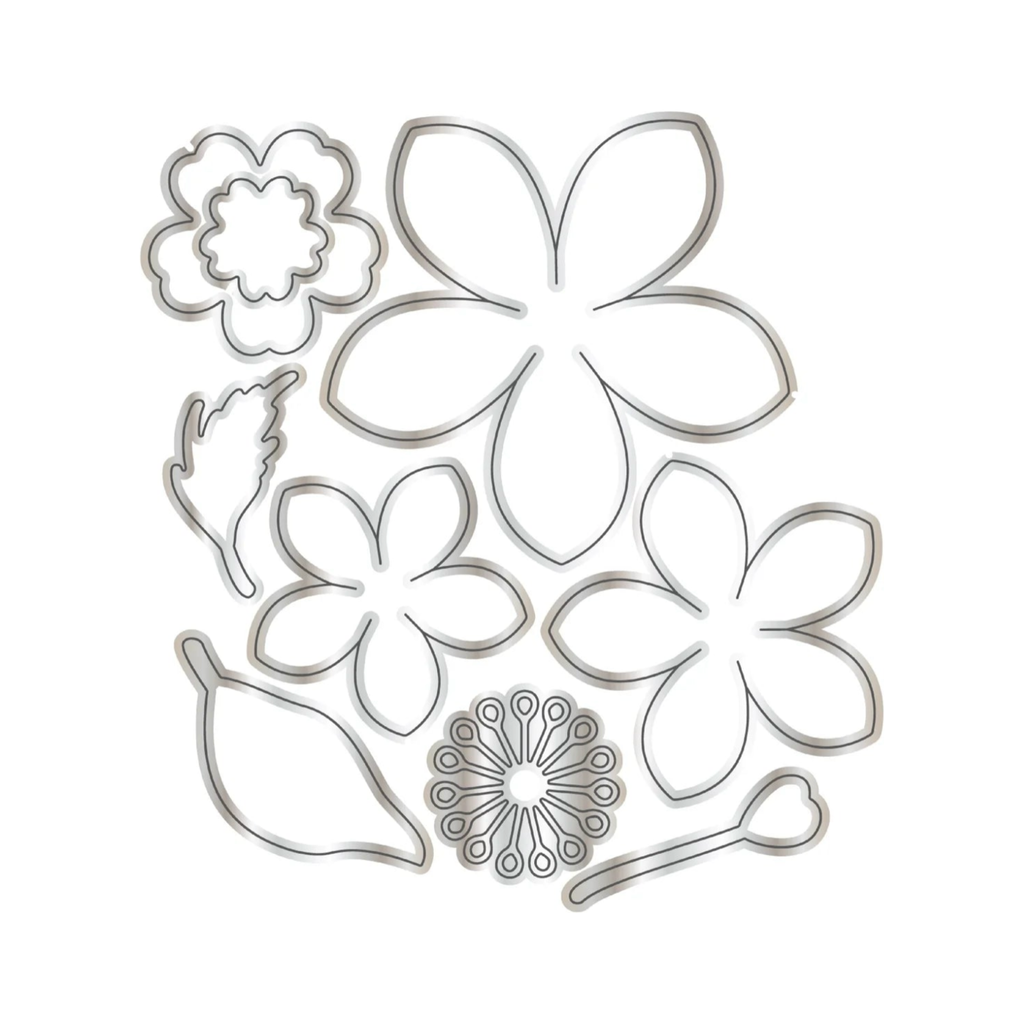 Chloe's Creative Cards Flower Swirl Folder, Stamp, Die and Vellum Bundle
