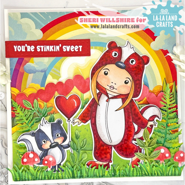ScreenShot2025-02La-La Land Crafts Skunk Pajamas Marci Cling Stamp 5572 rainbow12at2.43.32PM