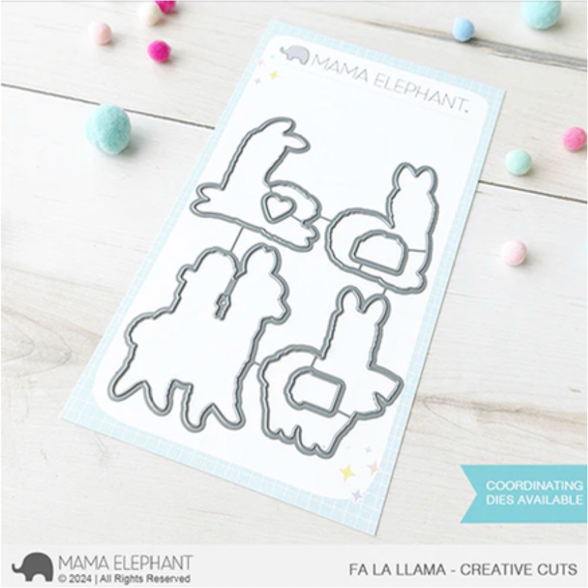 Mama Elephant Fa La Llama Clear Stamp and Die Set