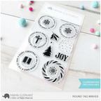 Mama Elephant Round Tag Wishes Clear Stamp and Die Set