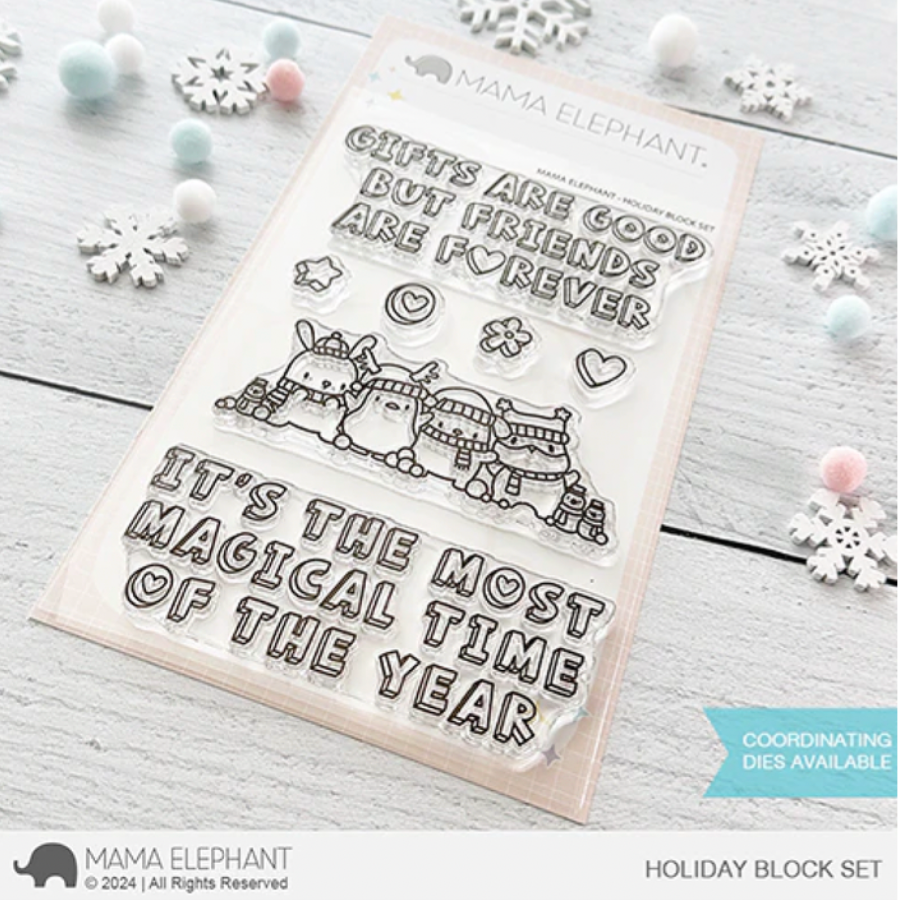 Mama Elephant Holiday Block Clear Stamp and Die Set*