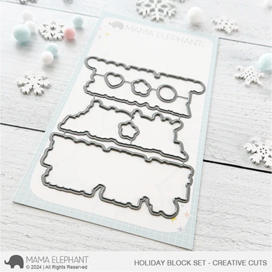 Mama Elephant Holiday Block Clear Stamp and Die Set*