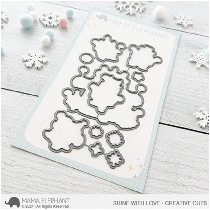 Mama Elephant Shine With Love Clear Stamp and Die Set*