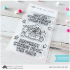Mama Elephant Birthday Block Clear Stamp and Die Set