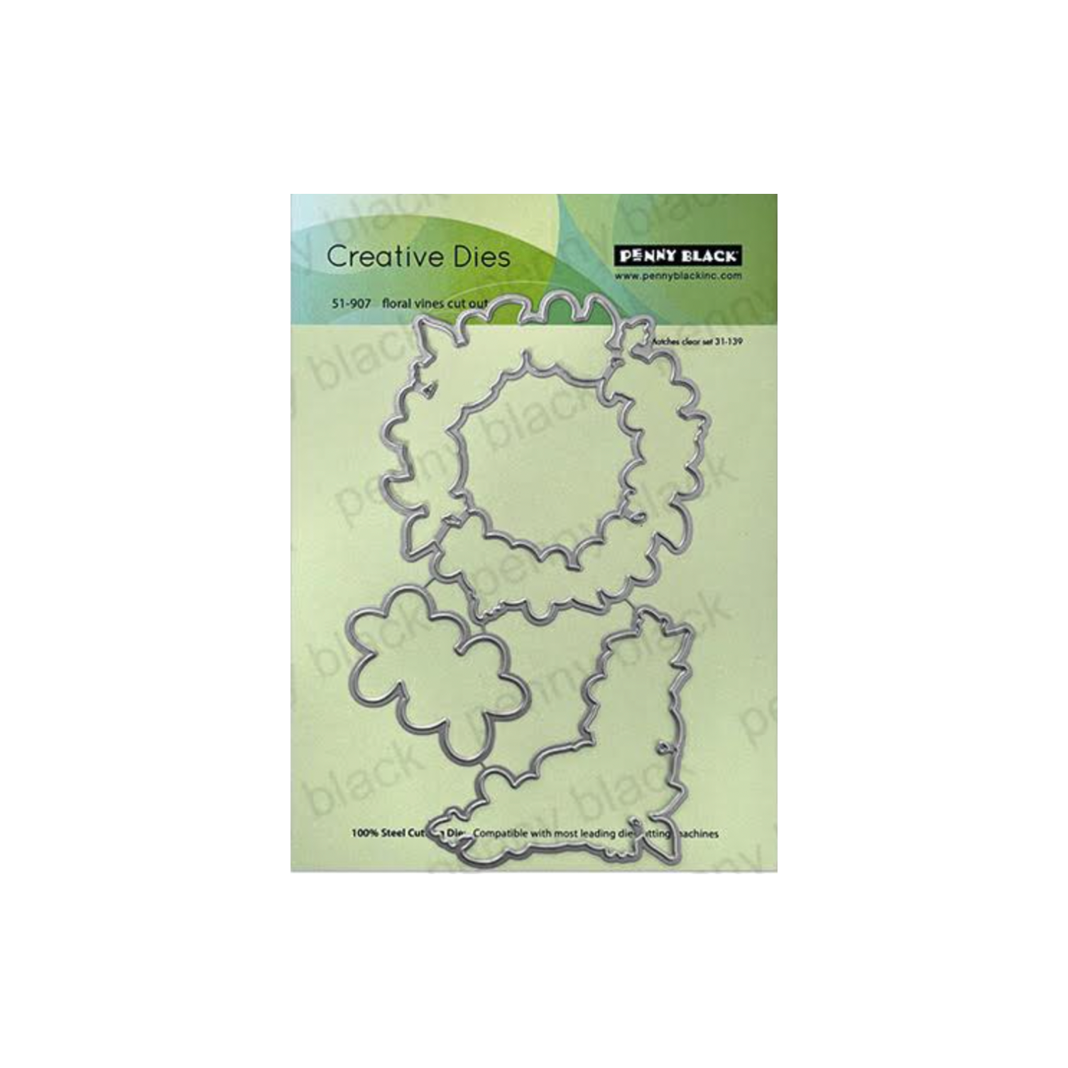 Penny Black Floral Vines Clear Stamp and Die Set