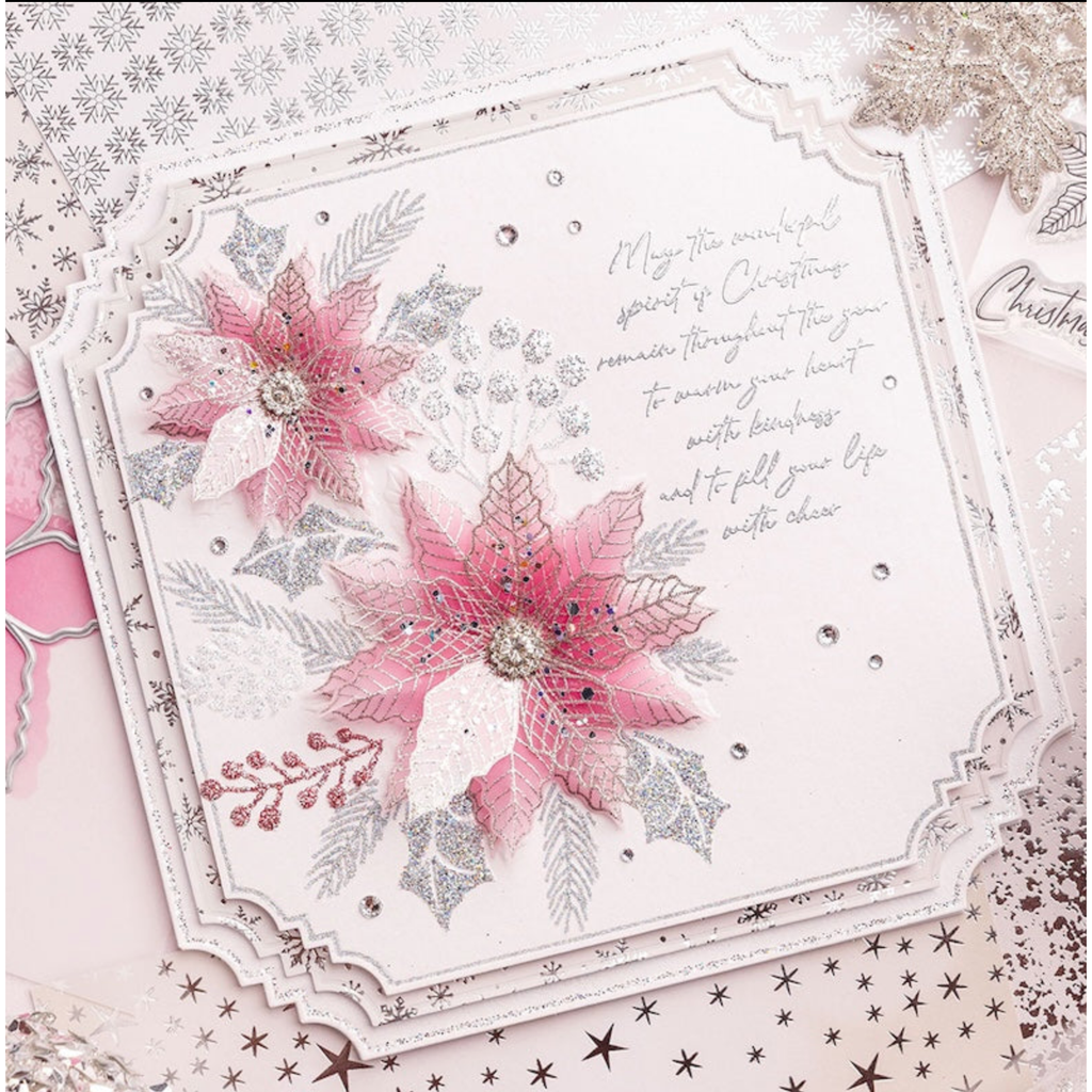 Chloe’s Creative Cards Poinsettia Folder, Die, Stamp and Vellum Bundle