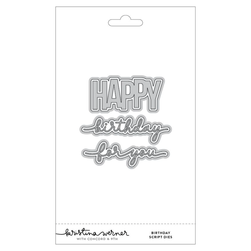 Concord & 9th Kristina Werner Birthday Script Die Set kw1126