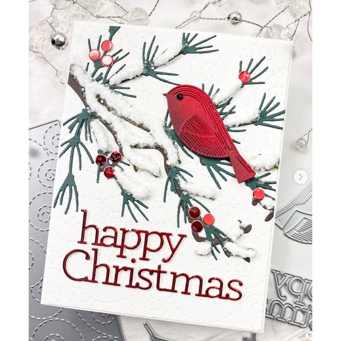 Simon Says Stamp Soaring Whirl Bird Wafer Dies s873 Diecember Christmas Card