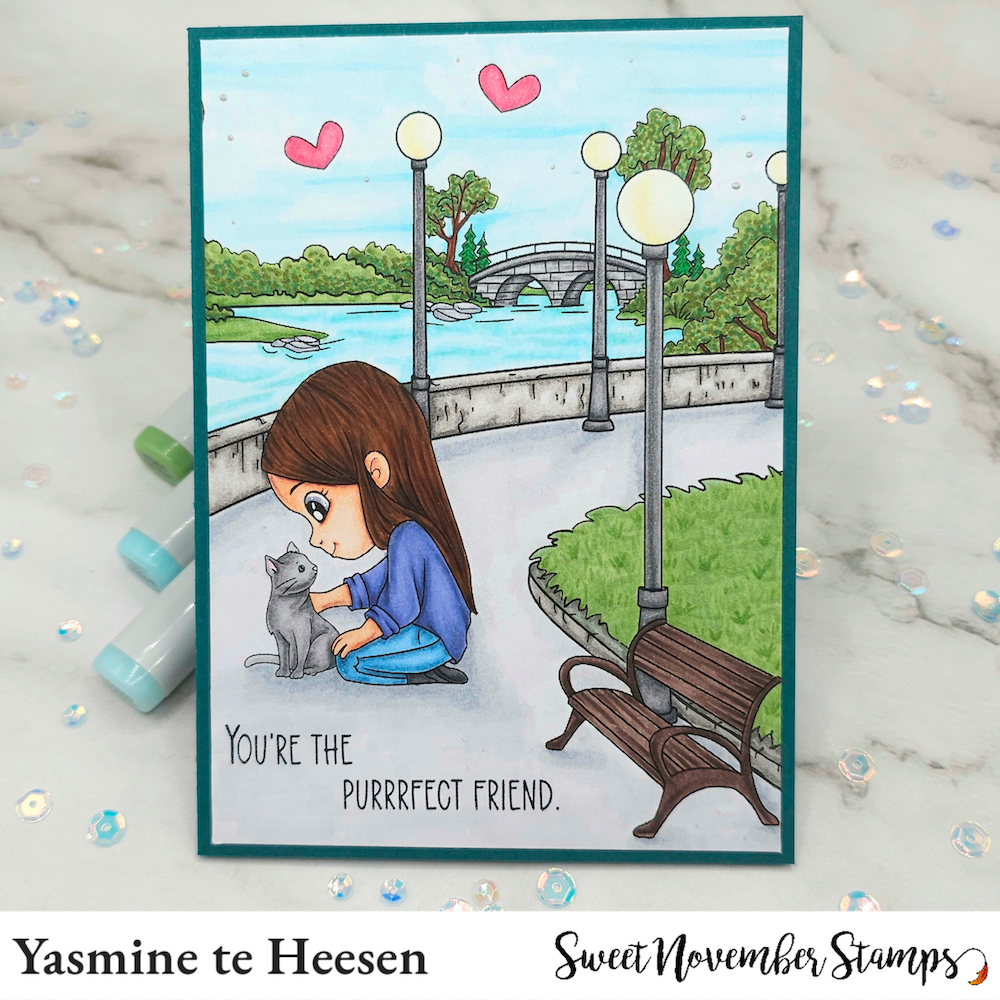 Sweet November Stamps Kitty Cuddles Clear Stamp Set sns-kc-sl-24 park