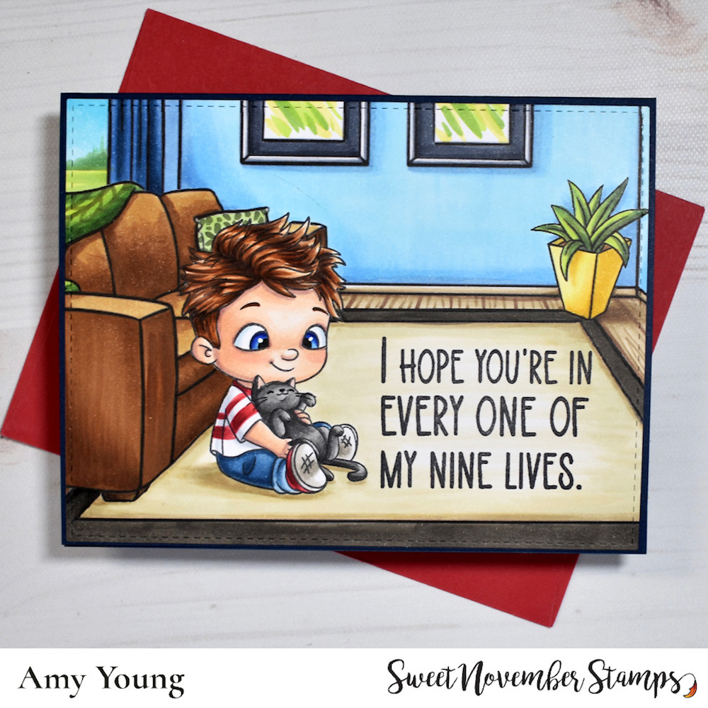 Sweet November Stamps Kitty Cuddles Clear Stamp Set sns-kc-sl-24 nine