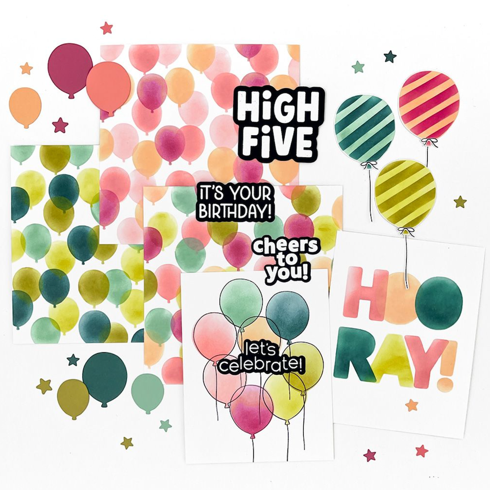 Concord & 9th Bunch of Balloons Stencil Pack 12025 sample