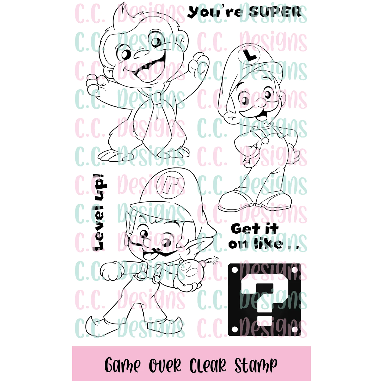 C.C. Designs Game Over Clear Stamp Set ccd-0349