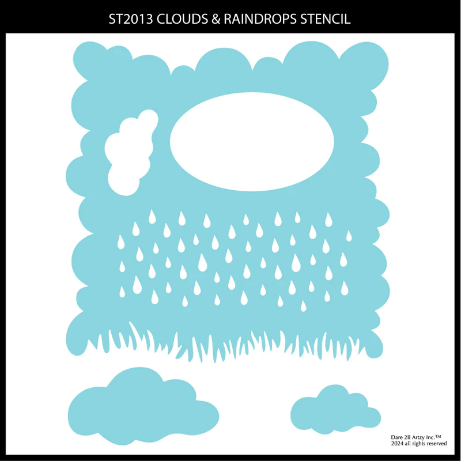 Dare 2B Artzy Clouds and Raindrops Stencil st2013