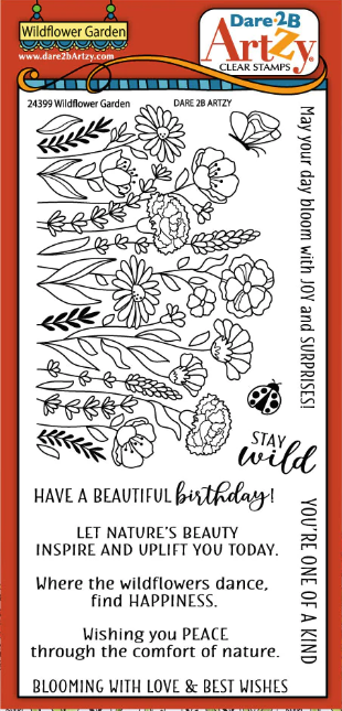 Dare 2B Artzy Wildflower Garden Clear Stamp Set 24399