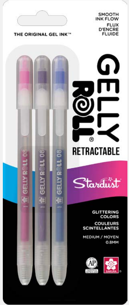 Sakura Gelly Roll Stardust Retractable Pens 3 Pack 50603