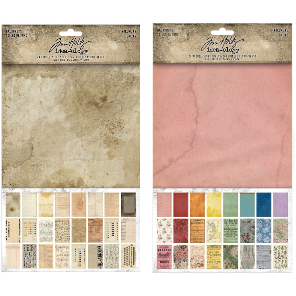 Tim Holtz Idea-ology Backdrops Volume 4 and 5 Bundle