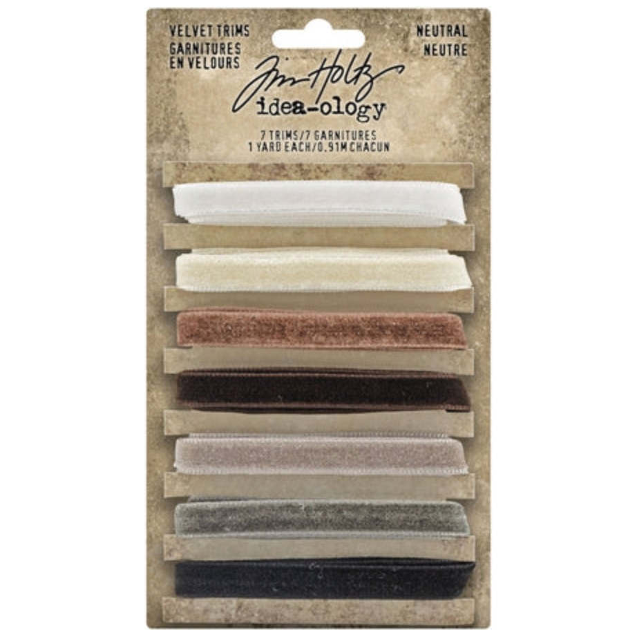 Tim Holtz Idea-ology Velvet Trims Bundle neutral