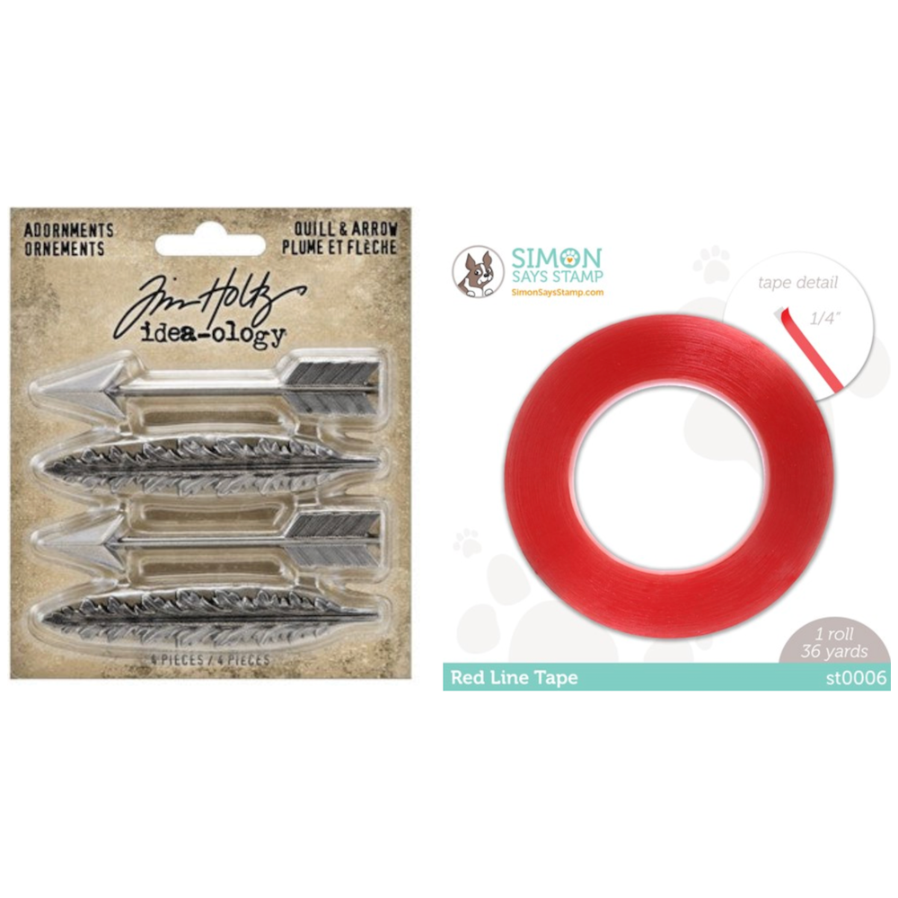 Tim Holtz Idea-ology Quill and Arrow and Red Tape 1/4 Bundle