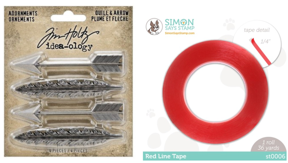 Tim Holtz Idea-ology Quill and Arrow and Red Tape 1/4 Bundle