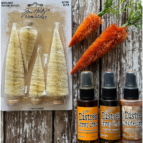 Tim Holtz Idea-ology 2023 Christmas Woodland Trees Alpine th94358 carrot