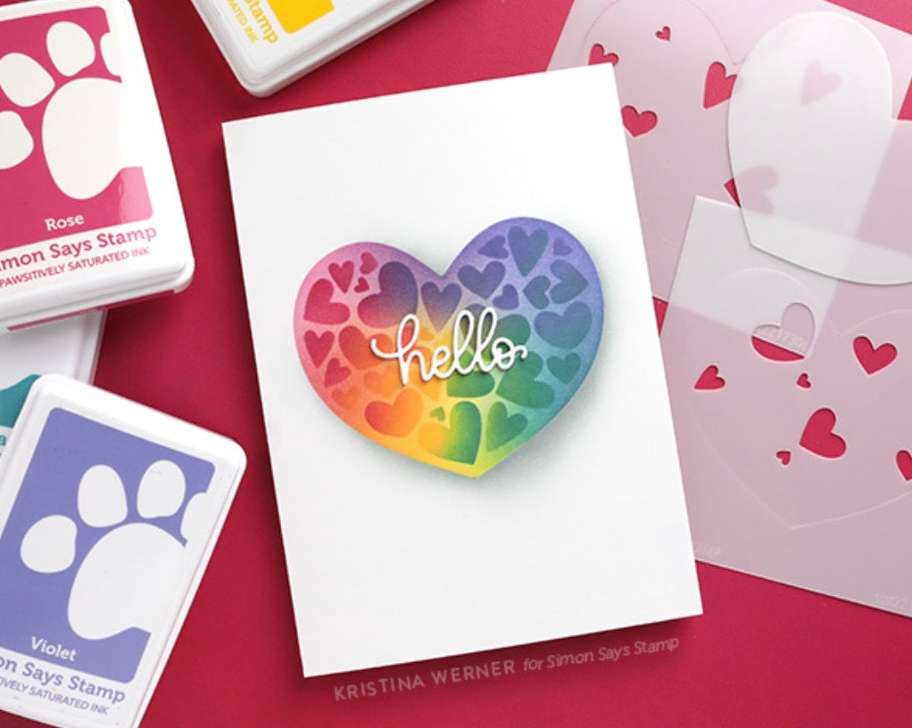 Simon Says Stamp Stencils Hearts In A Heart ssst221730c Smitten Hello Card | color-code:ALT03