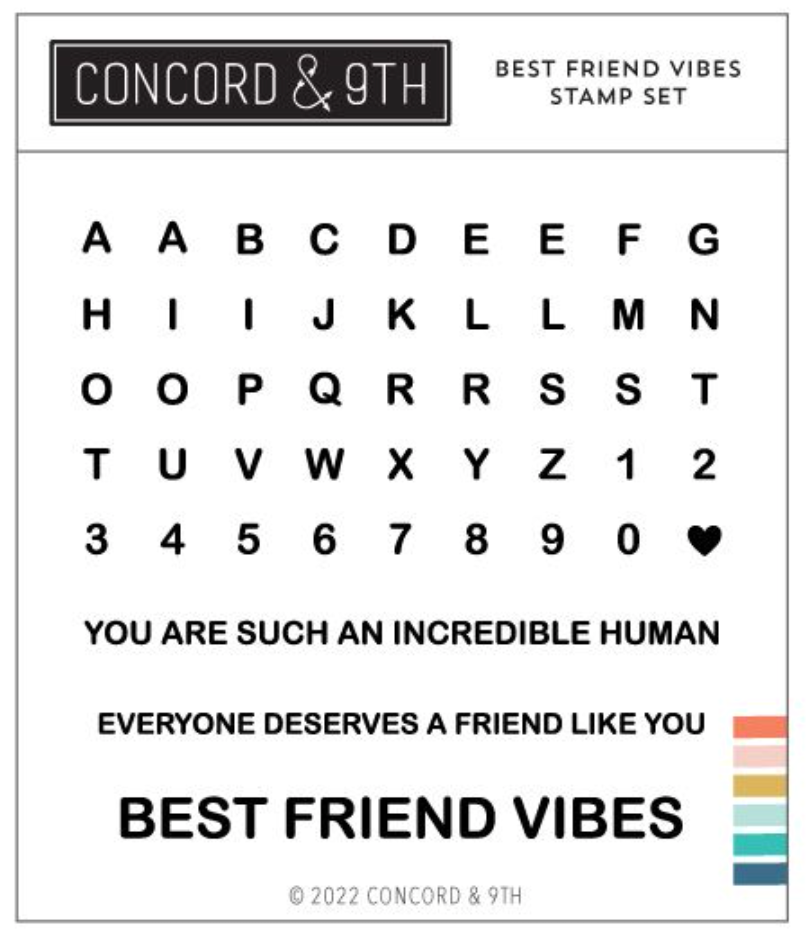 Concord & 9th Best Friend Vibes Clear Stamp Set 12085 abc