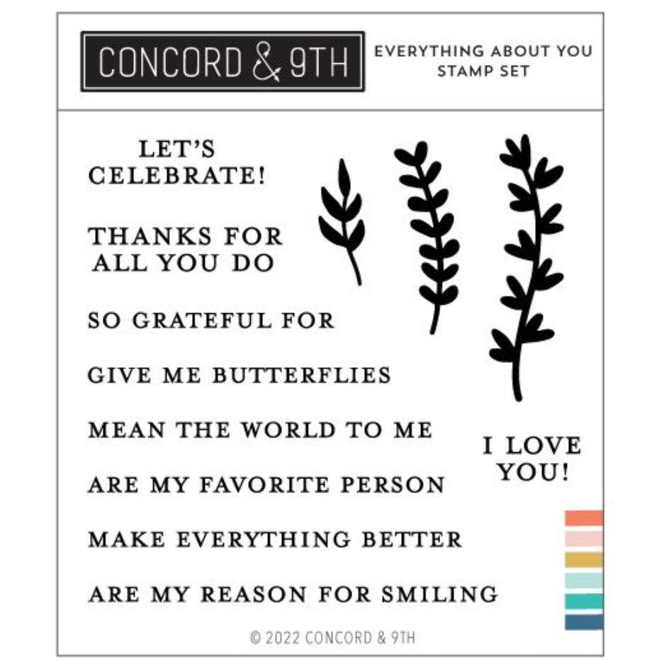 Concord & 9th Everything About You Clear Stamp Set 12088Concord & 9th Everything About You Stamp and Die Bundle love