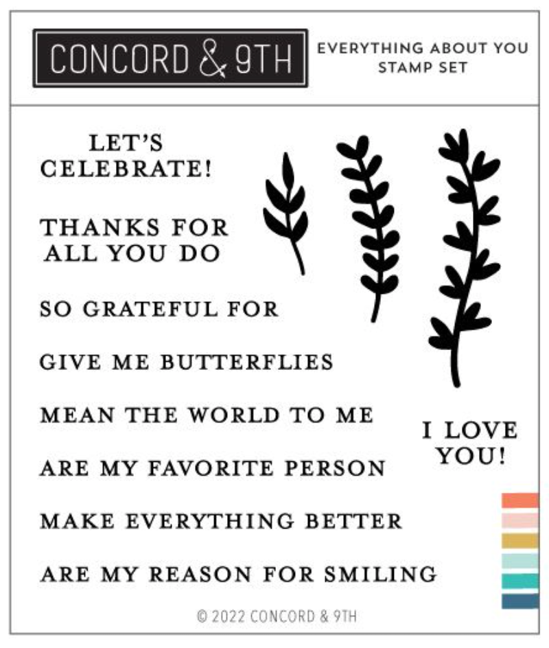 Concord & 9th Everything About You Clear Stamp Set 12088Concord & 9th Everything About You Stamp and Die Bundle love