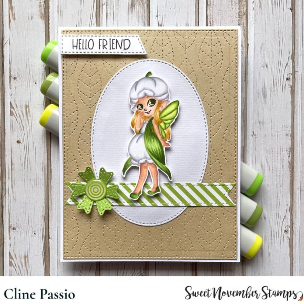 Sweet November Stamps May Lily of the Valley Fairy Clear Stamp Set sns-sp-ml-24 green