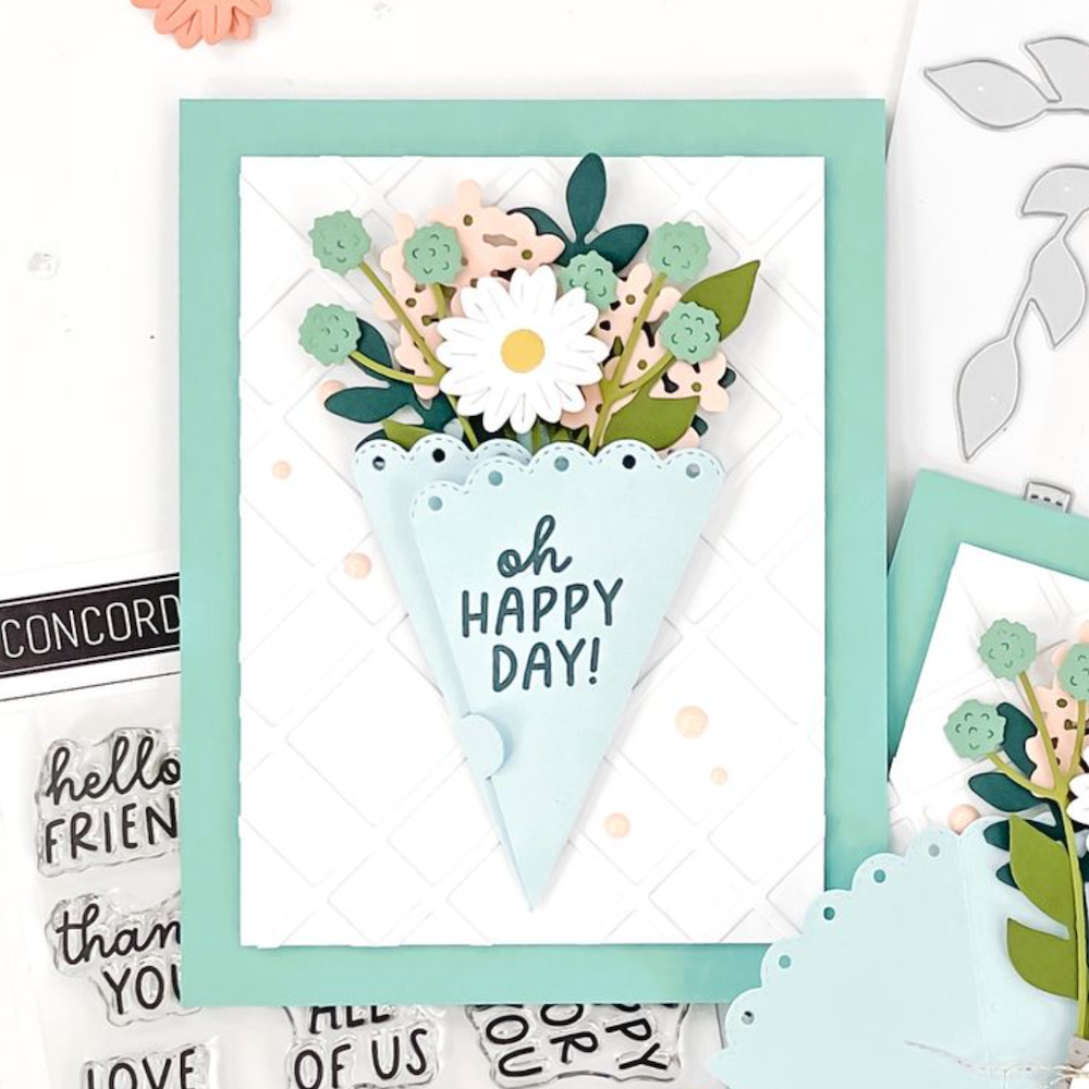 Concord & 9th Paper Bouquet Stamp and Die Bundle happy
