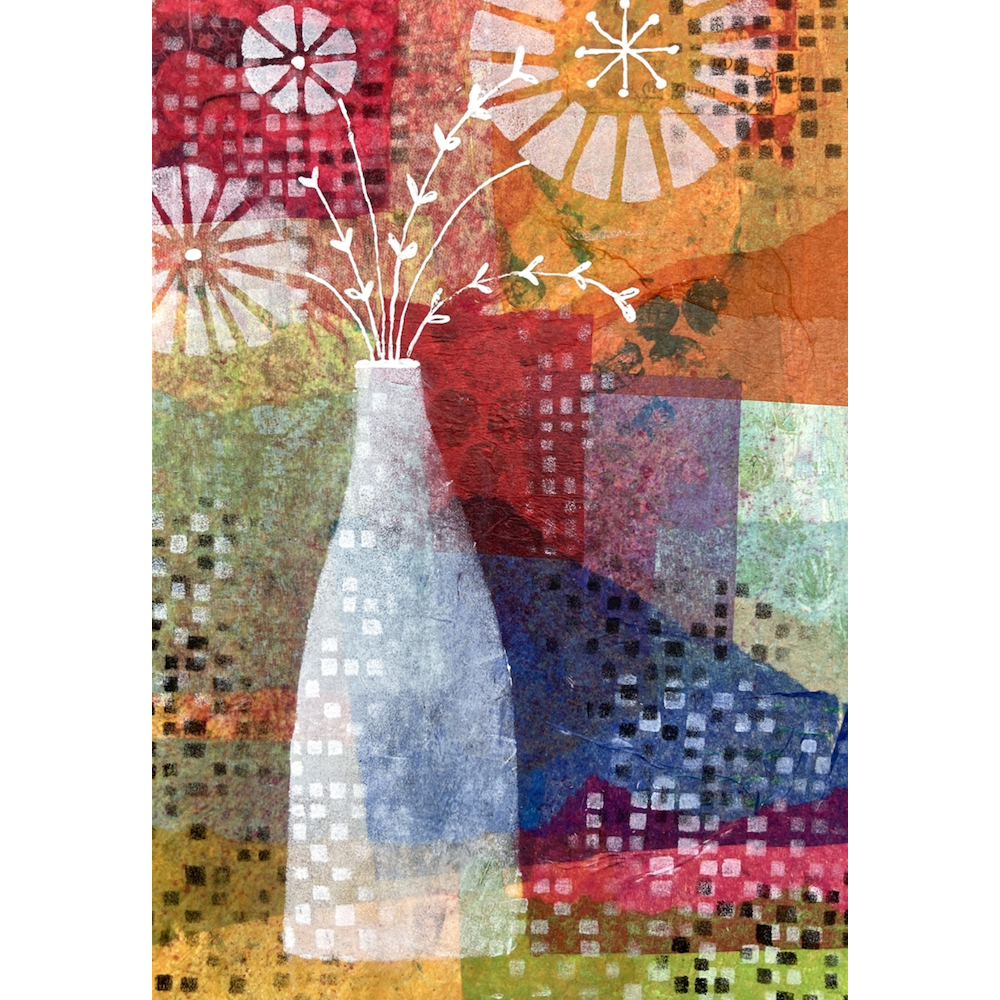 StencilGirl Random Pixels Stencil s990 vase