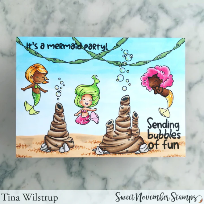 Sweet November Stamps Merwee Party Clear Stamp Set sns-mm-mp-24 bubbles