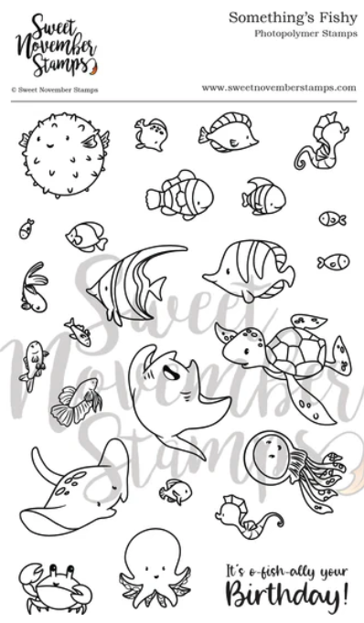 Sweet November Stamps Something's Fishy Clear Stamp Set sns-mm-sf-24
