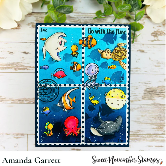 Sweet November Stamps Something's Fishy Clear Stamp Set sns-mm-sf-24 postage
