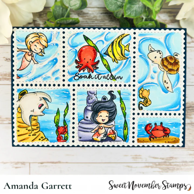 Sweet November Stamps Something's Fishy Clear Stamp Set sns-mm-sf-24 soak
