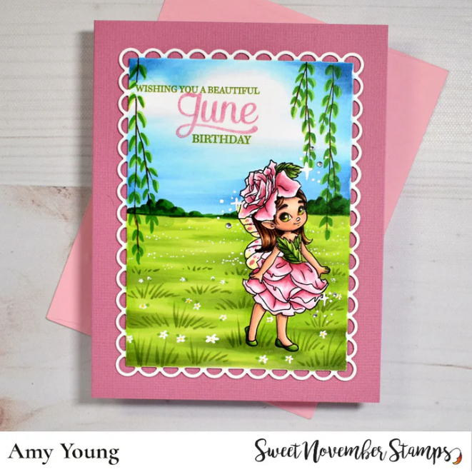 Sweet November Stamps June Rose Fairy Clear Stamp sns-mf-jr-24 amy