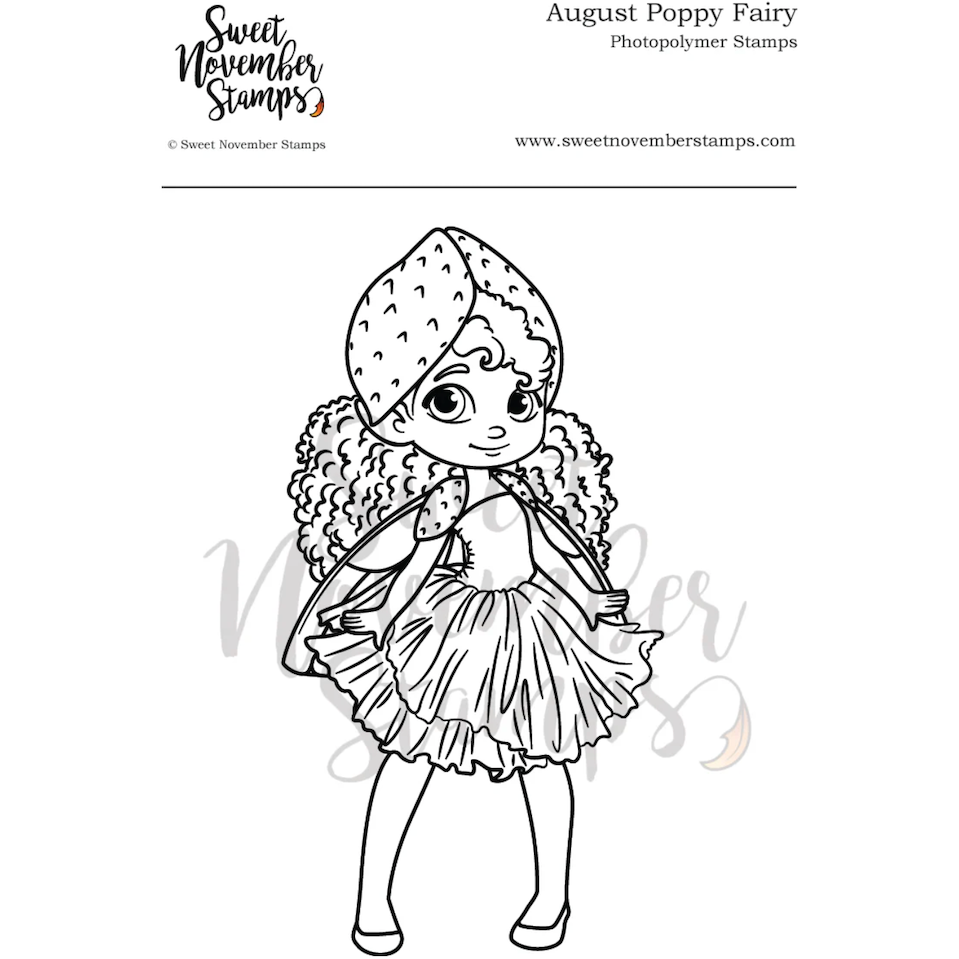 Sweet November Stamps August Poppy Fairy Clear Stamp Set sns-mf-ap-24