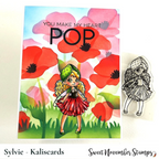 Sweet November Stamps August Poppy Fairy Clear Stamp Set sns-mf-ap-24 pop