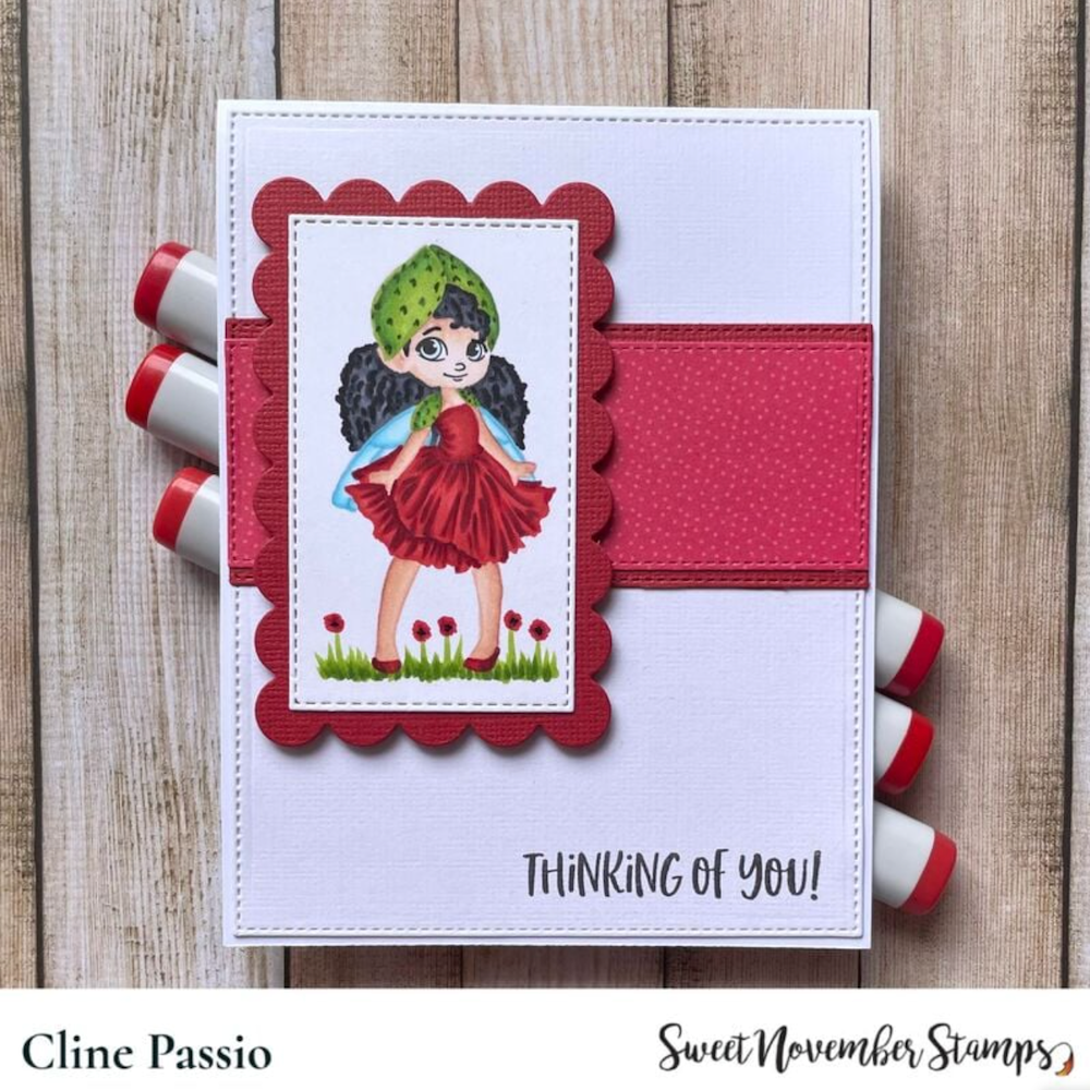 Sweet November Stamps August Poppy Fairy Clear Stamp Set sns-mf-ap-24 thinking