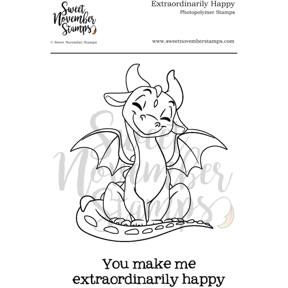 Sweet November Stamps Extraordinarily Happy Clear Stamp Set sns-dr-eh-24