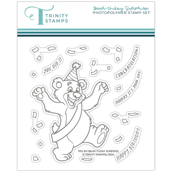 Trinity Stamps Bear-thday Surprise Clear Stamp Set tps-341